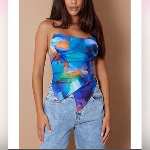 Pretty little thing asymmetric corset top